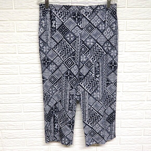 Alfred Dunner 12 Stretch Cotton Print Capri Pants - Picture 1 of 4
